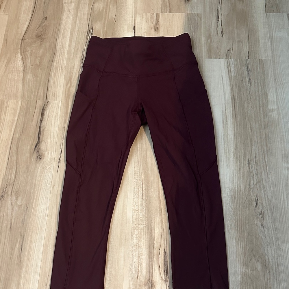 Burgundy LULULEMON High-Waisted Leggings